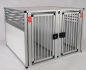 Preview: Doppel-Hundebox Alu REX¶ H75cm¶ B 118/120cm¶ T 100cm