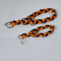 Preview: Halsband flachgeflochten, für kleine Hunde, schwarz, hellbraun P, orange satin