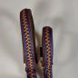 Preview: Halsband Zug-Stop, 3 - 3.5cm, 25 - 55cm, Neopren mit Kunst-Leder Borte, blau