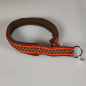Preview: Halsband Zug-Stop, 3 - 3.5cm, 25 - 55cm, Neopren mit Kunst-Leder Borte, orange