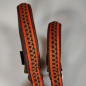 Preview: Halsband Zug-Stop, 3 - 3.5cm, 25 - 55cm, Neopren mit Kunst-Leder Borte, orange