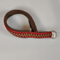 Preview: Halsband Zug-Stop, 3 - 3.5cm, 25 - 55cm, Neopren mit Kunst-Leder Borte, rot