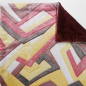 Preview: Kuscheldecke, bordeaux, geometrisch rot gelb 3-fach Fleece