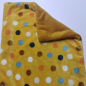 Preview: Kuscheldecke, senfgelb, senfgelb punkte bunt 3-fach Fleece