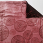 Preview: Kuscheldecke, bordeaux samt, altrosa kreise bordeaux 3-fach Fleece