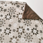 Preview: Kuscheldecke, braun, helltaupe blumen braun 3-fach Fleece