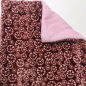 Preview: Kuscheldecke, rosa, bordeaux blumen zartrosa 3-fach Fleece