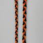 Preview: Halsband Zug-stop flach- oder rundgeflochten, 30 - 55cm schwarz, hellbraun P, orange satin