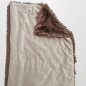 Preview: Relaxdecke superflauschig, braun, taupe schafe ton in ton, 4-lagiger Wellness-Fleece