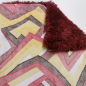 Preview: Relaxdecke superflauschig, bordeaux, geometrisch rot gelb, 4-lagiger Wellness-Fleece