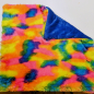 Preview: Relaxdecke superflauschig, regenbogen, blau, 4-lagiger Wellness-Fleece