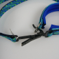 Preview: Agilityleine mit Jagdkarabiner, Halsband mit Neopren 3.0 & 3.5cm, 25 - 45cm Wellen blau, blau