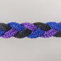 Preview: Halsband Zug-stop flach- oder rundgeflochten, 30 - 55cm blau, schwarz, violett