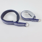 Preview: Halsband Zug-Stop, 3.0cm, 25 - 55cm, Neopren weiss, blau, weiss gestreift