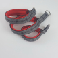 Preview: Halsband Zug-Stop, 2.5 - 3.5cm, 25 - 55cm, Neopren mit Ethno Borte Grau Ethno Borte Grau, rot