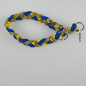 Preview: Halsband Zug-stop flach- oder rundgeflochten, 30 - 55cm blau, dunkelbeige, dunkelbeige, gold-satin