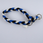 Preview: Halsband Zug-Stop, flach- oder rundgeflochten, 30 - 55cm schwarz, blau, weiss