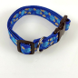 Preview: Halsband Click, 2.5cm & 3cm , 25-65cm, Tupfen blau Tupfen blau, grau, hellblau