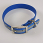 Preview: Halsband mit Dorn, 27 - 55cm, wasserfest blau - reflex Biothan 20 + 25mm Breite, blau - reflex