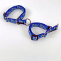 Preview: Halsband Zug-Stop verstellbar  2.5cm + 3cm, 25-60cm Tupfen blau Tupfen blau, grau, hellblau