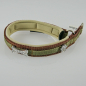 Preview: Halsband Zug-Stop, 2.5 - 3.5cm, 25 - 55cm, Neopren + Bling Bling Bling Bling Pfote-Knochen, beige, braun, olive