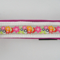 Preview: Halsband Zug-Stop, 2.5 - 3.5cm, 25 - 55cm, Neopren Blumen grau, pink, weiss