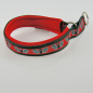 Preview: Halsband Zug-Stop, 2.5 - 3.5cm, 25 - 55cm, Neopren Fledermaus, rot, schwarz