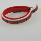 Preview: Halsband Zug-Stop, 2.5 - 3.5cm, 25 - 55cm, Neopren Fledermaus, rot, weiss