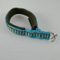 Preview: Halsband Zug-Stop, 2.5cm, 25 - 37.5cm, Neopren gestreift braun - aqua, braun, aqua