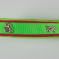 Preview: Halsband Zug-Stop, 3.5cm, 30 - 55cm, Neopren + Nieten Nieten Pfote + Knochen, neongrün, rot, neongrün