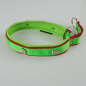 Preview: Halsband Zug-Stop, 3.5cm, 30 - 55cm, Neopren + Nieten Nieten Pfote + Knochen, neongrün, rot, neongrün