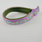 Preview: Halsband Zug-Stop, 2.5 - 3.5cm, 25 - 55cm, Neopren Rosen rosa, olive, flieder