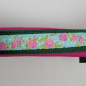 Preview: Halsband Zug-Stop, 2.5 - 3.5cm, 25 - 55cm, Neopren Rosen rosa, pink, dunkelgrün