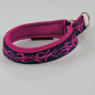 Preview: Halsband Zug-Stop, 2.0 - 3.0cm, 22.5 - 55cm, Neopren Tattoo pink - schwarz