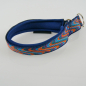 Preview: Halsband Zug-Stop, 3.0cm, 30 - 55cm, Neopren wellen blau - orange, dunkelblau