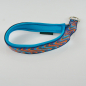 Preview: Halsband Zug-Stop, 3.0cm, 30 - 55cm, Neopren wellen blau - orange, aqua