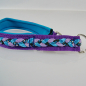 Preview: Halsband Zug-Stop, 2.5 - 3cm, 25 - 55cm, Neopren + geflochten geflochten schwarz-blau-weiss-aquasatin-flidergoldmatt, aqua-violet