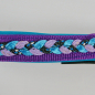 Preview: Halsband Zug-Stop, 2.5 - 3cm, 25 - 55cm, Neopren + geflochten geflochten schwarz-blau-weiss-aquasatin-flidergoldmatt, aqua-violet