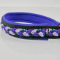 Preview: Halsband Zug-Stop, 2.5 - 3cm, 25 - 55cm, Neopren + geflochten geflochten schwarz-blau-weiss-violet-flidergoldmatt, violet-schwarz