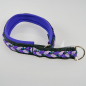 Preview: Halsband Zug-Stop, 2.5 - 3cm, 25 - 55cm, Neopren + geflochten geflochten schwarz-blau-weiss-violet-flidergoldmatt, violet-schwarz