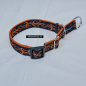 Preview: Halsband Zug-Stop verstellbar  1.5 - 2.5cm, 20 - 60cm Tattoo schwarz - orange