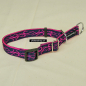 Preview: Halsband Zug-Stop verstellbar  1.5 - 2.5cm, 20 - 60cm Tattoo schwarz - pink