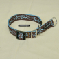 Preview: Halsband Zug-Stop verstellbar  1.5 - 2.5cm, 20 - 60cm Tattoo braun - hellblau