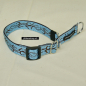 Preview: Halsband Zug-Stop verstellbar  1.5 - 2.5cm, 20 - 60cm Tattoo hellblau - braun