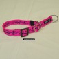 Preview: Halsband Zug-Stop verstellbar  1.5 - 2.5cm, 20 - 60cm Tattoo pink - schwarz