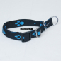 Preview: Halsband Zug-Stop verstellbar  1.5 - 2.5cm, 20 - 60cm Pfoten schwarz - blau