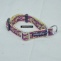 Preview: Halsband Zug-Stop verstellbar  1.5 - 2.5cm, 20 - 60cm Tattoo bordeaux - gelb