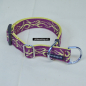 Preview: Halsband Zug-Stop verstellbar  1.5 - 2.5cm, 20 - 60cm Tattoo bordeaux - gelb