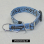 Preview: Halsband Zug-Stop verstellbar  1.5 - 2.5cm, 20 - 60cm Tattoo hellblau - braun