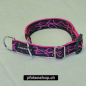 Preview: Halsband Zug-Stop verstellbar  1.5 - 2.5cm, 20 - 60cm Tattoo schwarz - pink